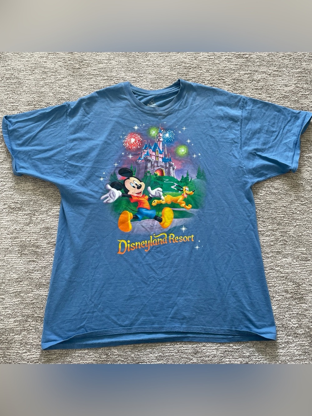 Disneyland Resort by Hanes Adult XXL T-Shirt Blue Preshrunk Cotton Disney World